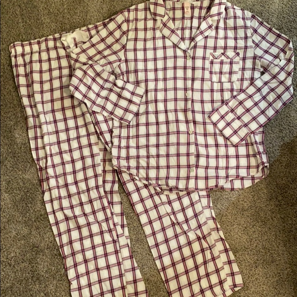 Victoria’s Secret Pink Plaid Pajama Set size large
